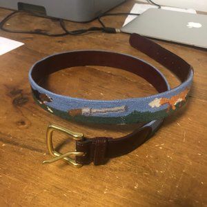 Foxhunt Needlepoint Belt